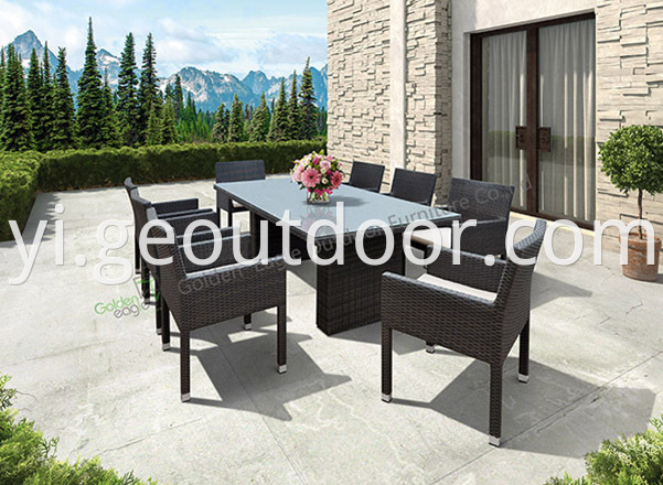 PE wicker outdoor patio dining set